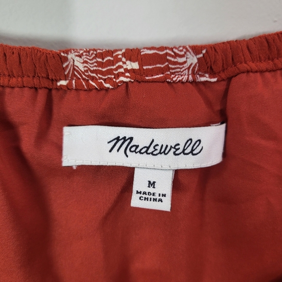 Madewell Rust Floral Midi Dress SZ Medium - Picture 3 of 5
